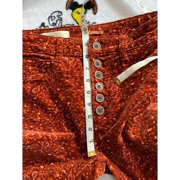 Anthropologie Pilcro Burnt Orange Corduroy High Rise Jeans Size 28 Boho - Picture 9 of 11
